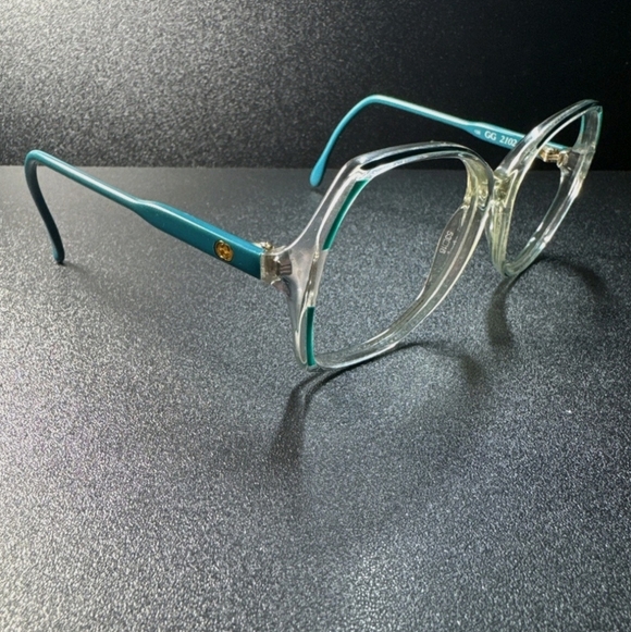 Gucci Italy GG2102 135 65L Clear/Turquoise Eyeglasses - Picture 1 of 7